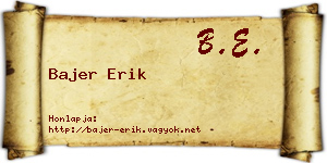 Bajer Erik névjegykártya